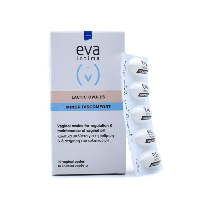Intermed Eva Intima  Lactic Ovules Minor Discomfort 10 κολπικά υπόθετα 