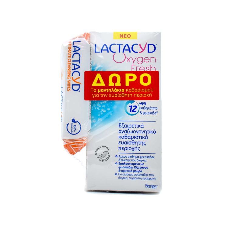 Lactacyd Oxygen Fresh Intimate Wash 200ml & Intimate Cleansing Wipes 15 τμχ