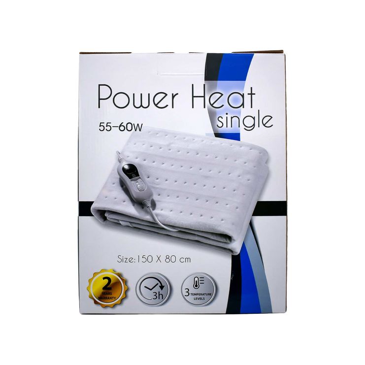 Alfacare Power Heat Single Electric Underlay Washable with Timer White 60W 80 x 150cm