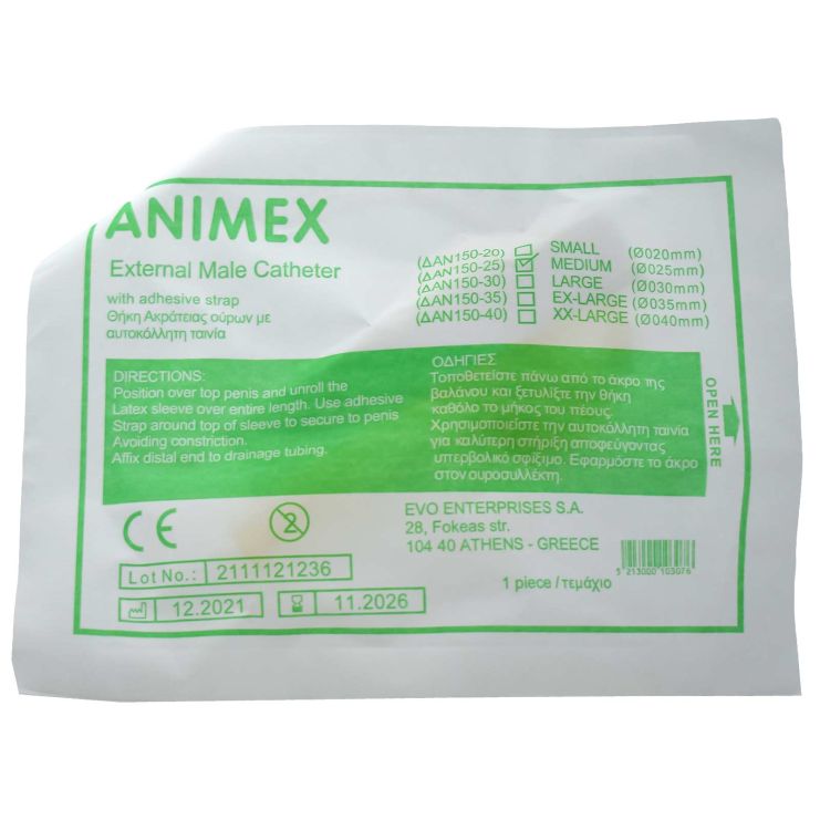 Animex External Male Catheter Medium 25mm 1 pcs