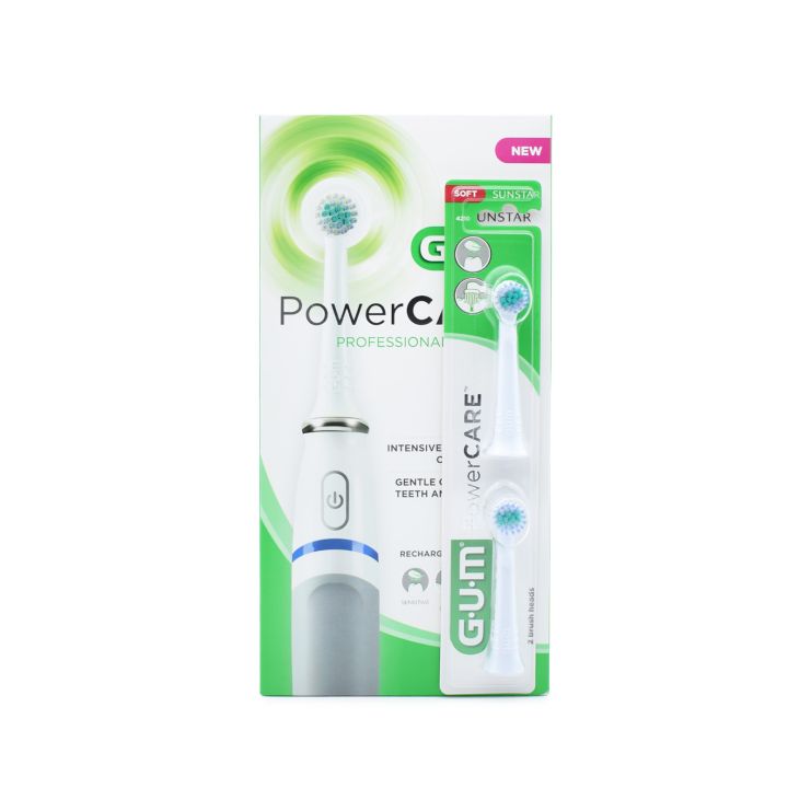 Sunstar Gum PowerCare Rechargeable Toothbrush & 2 Replacements Brush 