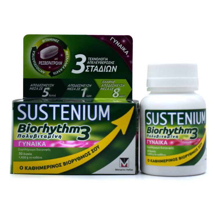 Menarini Sustenium Biorhythm 3 Multivitamin Woman 30 ταμπλέτες