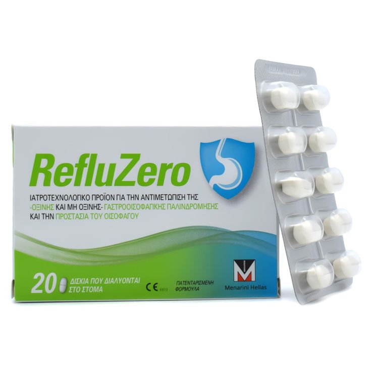 Menarini RefluZero Θεραπεία της Καούρας και της Γαστροοισοφαγικής Παλινδρόμησης 20 ταμπλέτες