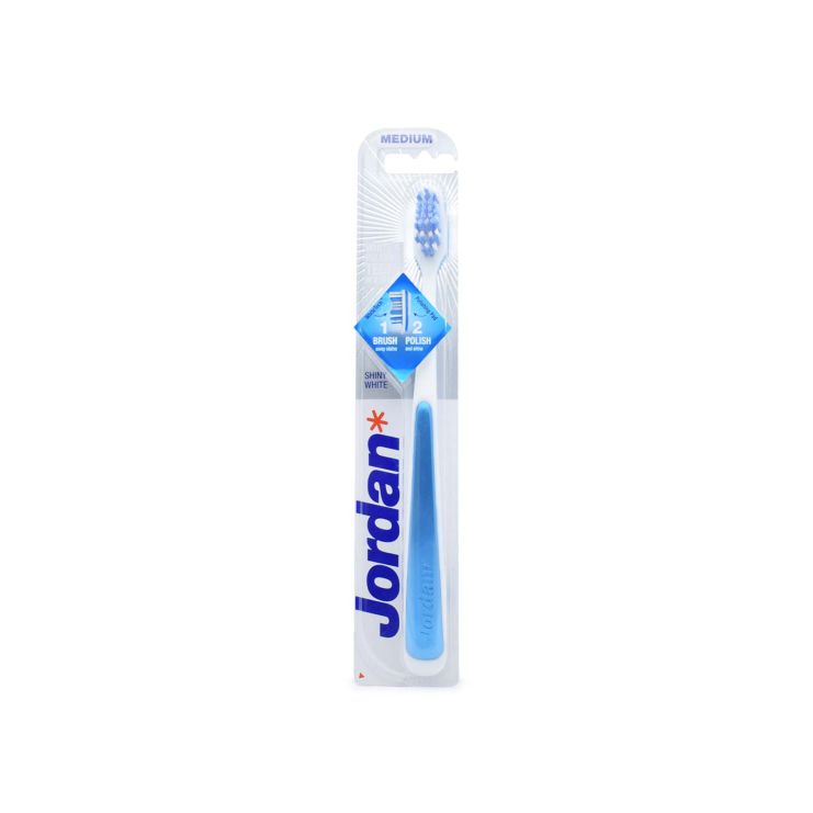 Jordan Toothbrush Shiny White Medium Blue 7038516170101