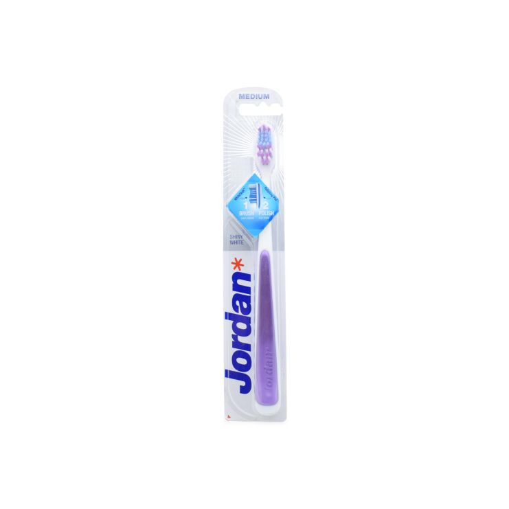 Jordan Toothbrush Shiny White Medium Purple 7038516170101