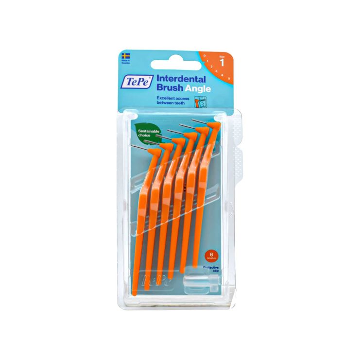 TePe Angle Interdental Brush Size 1 0.45mm Orange 6 pcs