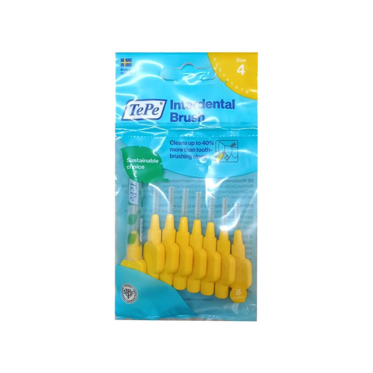 TePe Original Interdental Brush Size 4 0.7mm Yellow 8 pcs