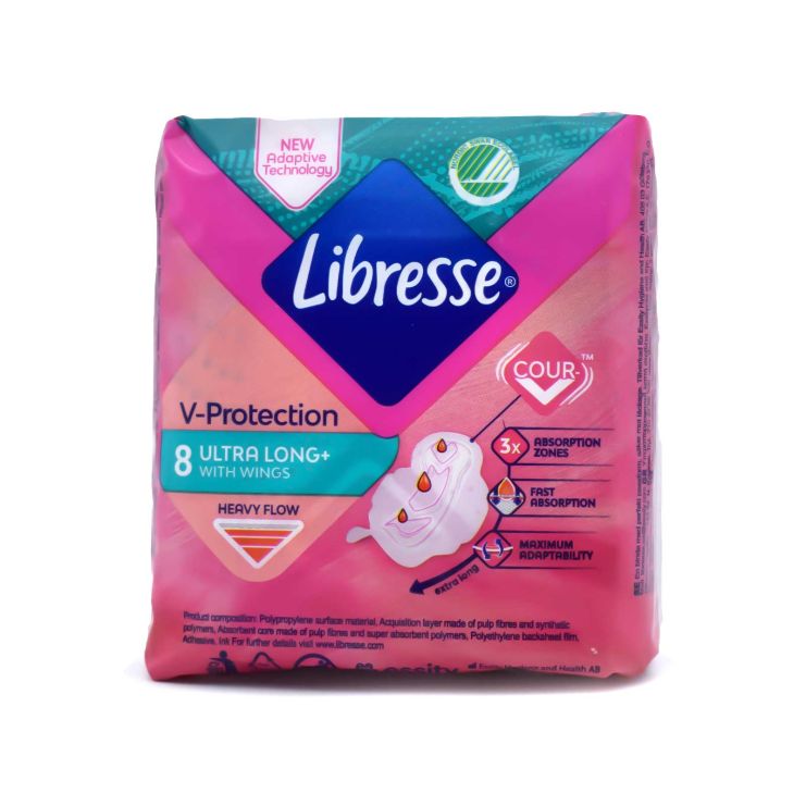 Libresse Freshness & Protection Ultra Long+ 8 σερβιέτες με φτερά