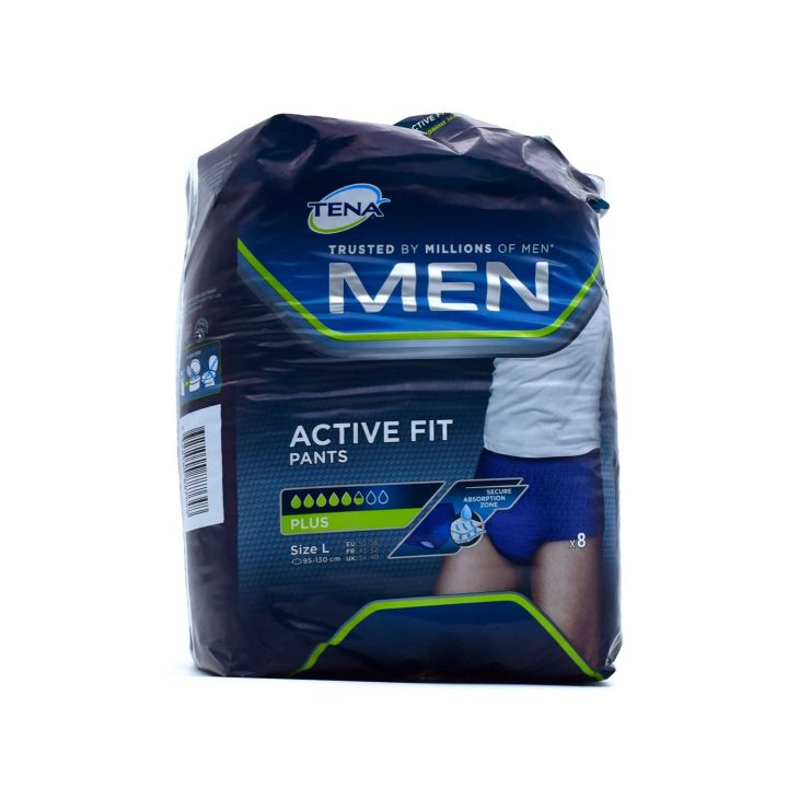 Tena Men Active Fit Plus Προστατευτικά Εσώρουχα Ακράτειας Large Μπλε 8 τμχ