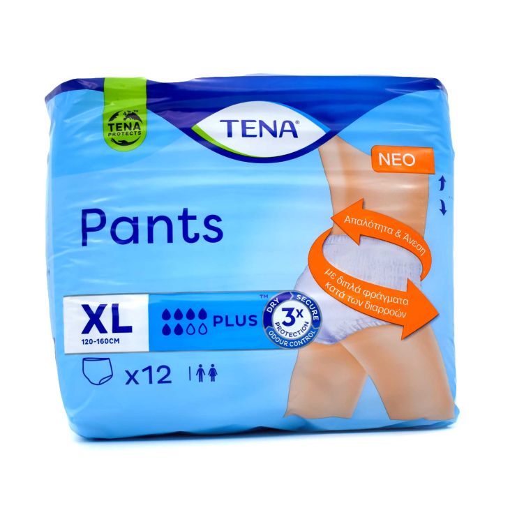 Tena Pants Plus Προστατευτικά Εσώρουχα Ακράτειας XLarge 12 τμχ