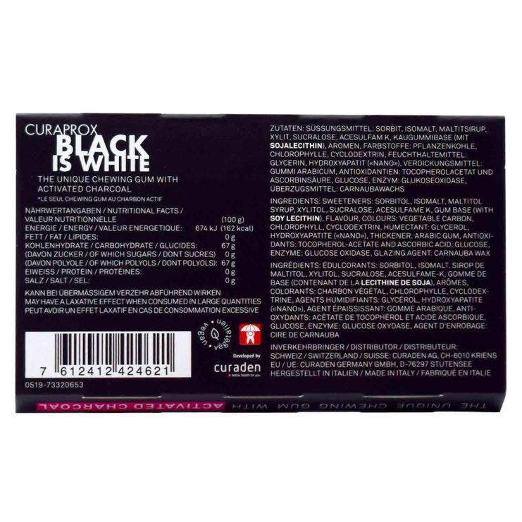 Curaprox Black is White Gums with Active Charcoal 12pcs
