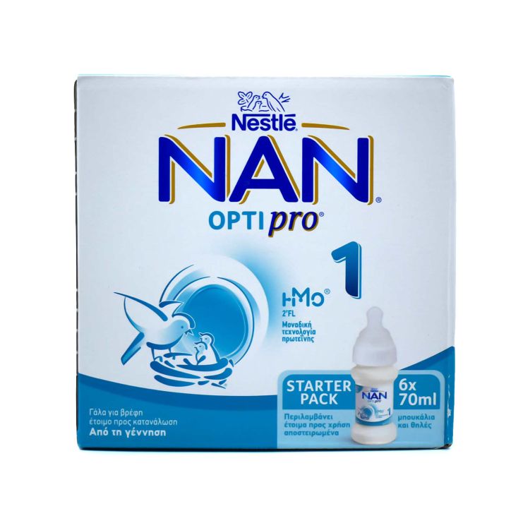 Nestle Nan Optipro 1 Γάλα σε Σκόνη 0m+ Starter Pack 6x70ml 420gr