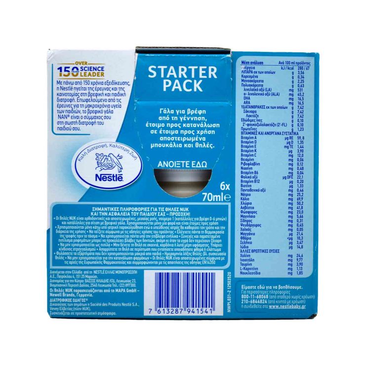 Nestle Nan Optipro 1 Γάλα σε Σκόνη 0m+ Starter Pack 6x70ml 420gr