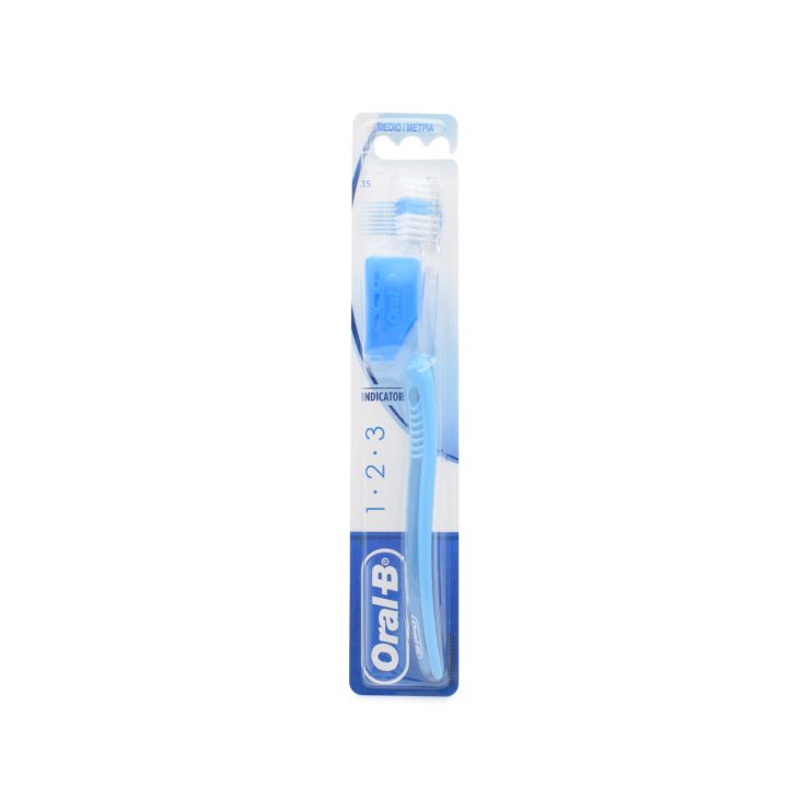 Oral-B Οδοντόβουρτσα 1-2-3 Indicator 35 Medium Γαλάζιο 8001841032504