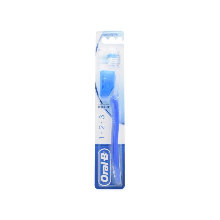Oral-B Οδοντόβουρτσα 1-2-3 Indicator 35 Medium Μπλε 8001841032504