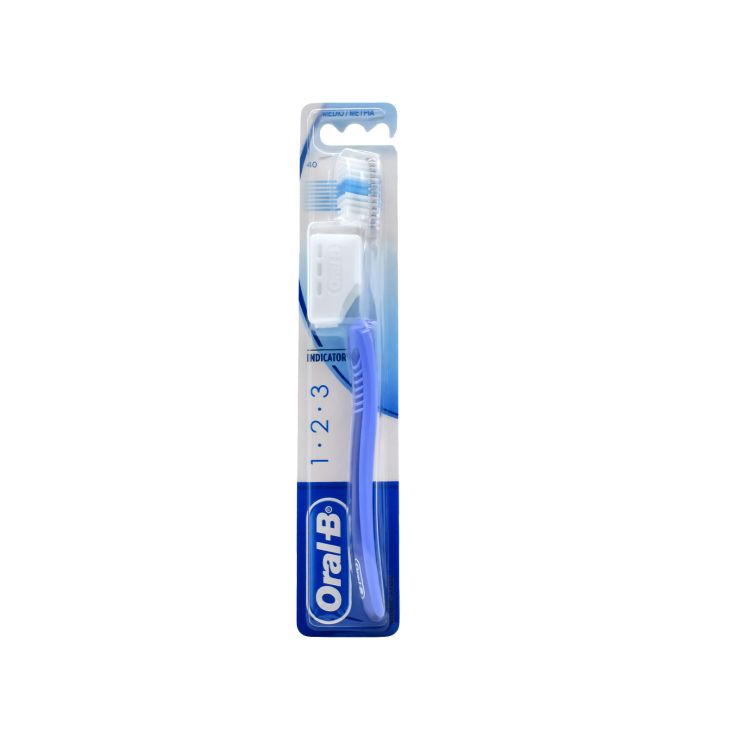 Oral-B Οδοντόβουρτσα 1-2-3 Indicator 40 Medium Μωβ 8001841033501