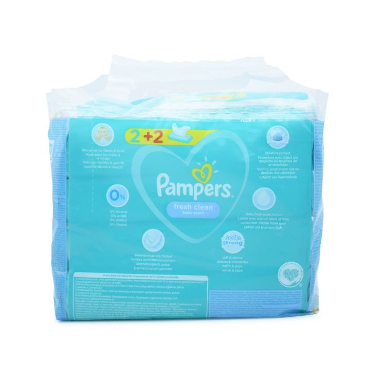Pampers Fresh Clean Wipes 4 x 52 wipes