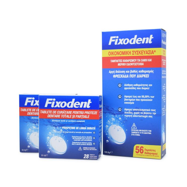 Fixodent Cleaning Tablets For Complete And Partial Artificial Dentures 56 pcs