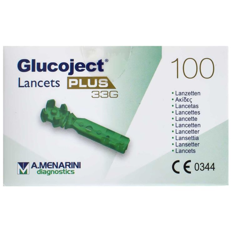 Menarini Glucoject Lancets Plus 33G Ακίδες για Μέτρηση Σακχάρου 100 τμχ