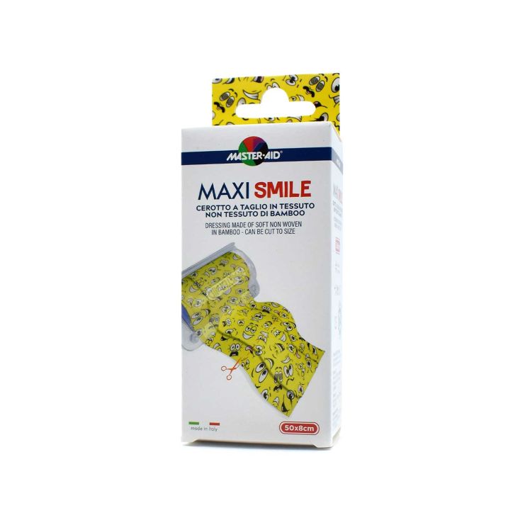 Master Aid Maxi Smile 50 x 8cm Αυτοκόλλητο Ρολό Συνεχούς Γάζας για Παιδιά