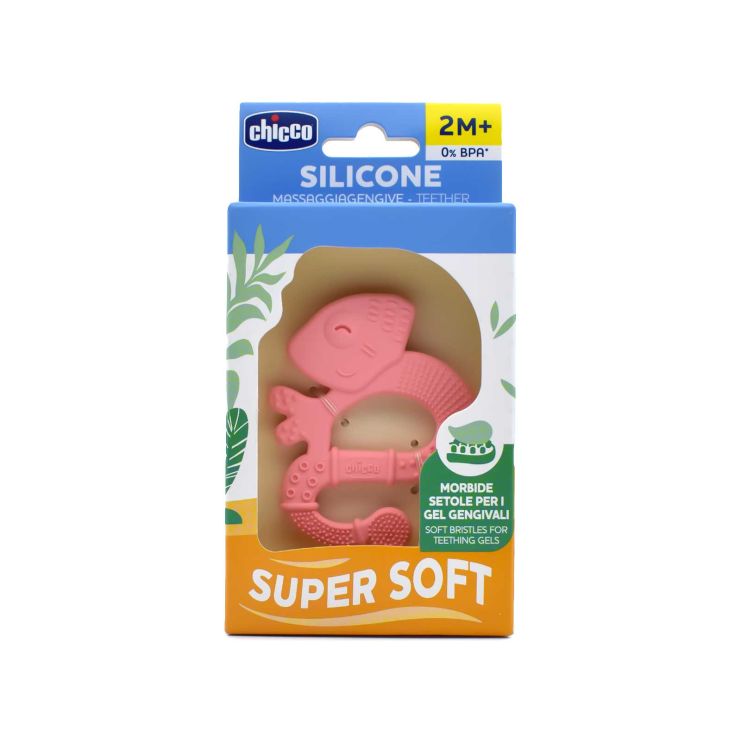 Chicco Teether Silicone Super Soft Μασητικός Κρίκος Οδοντοφυΐας Ροζ από 2 μηνών REF28110-10