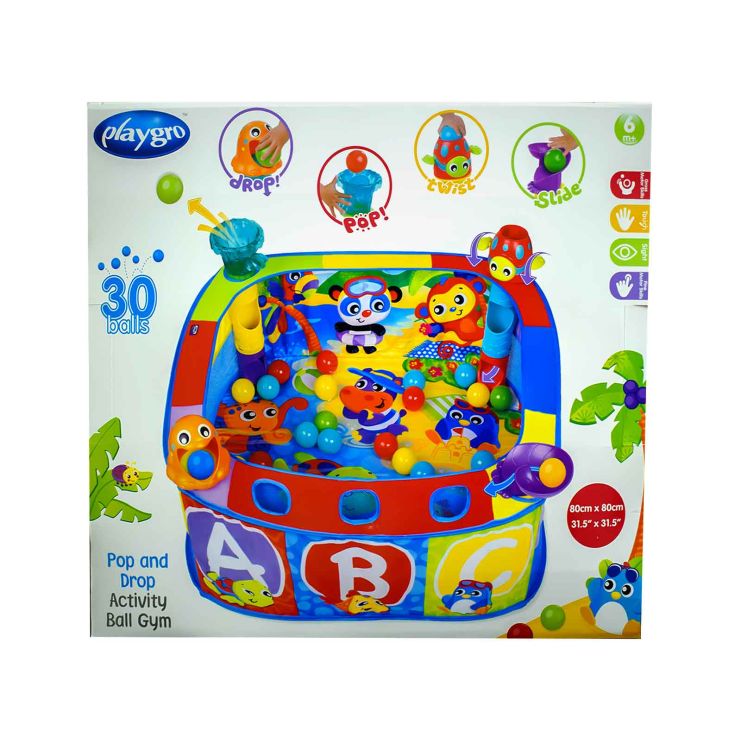 Playgro Pop and Drop Activity Ball Gym Μπαλοπισίνα από Ύφασμα 6 m+ 10-186-366  